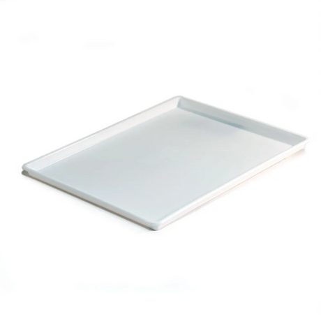 White rectangular tray on a white background