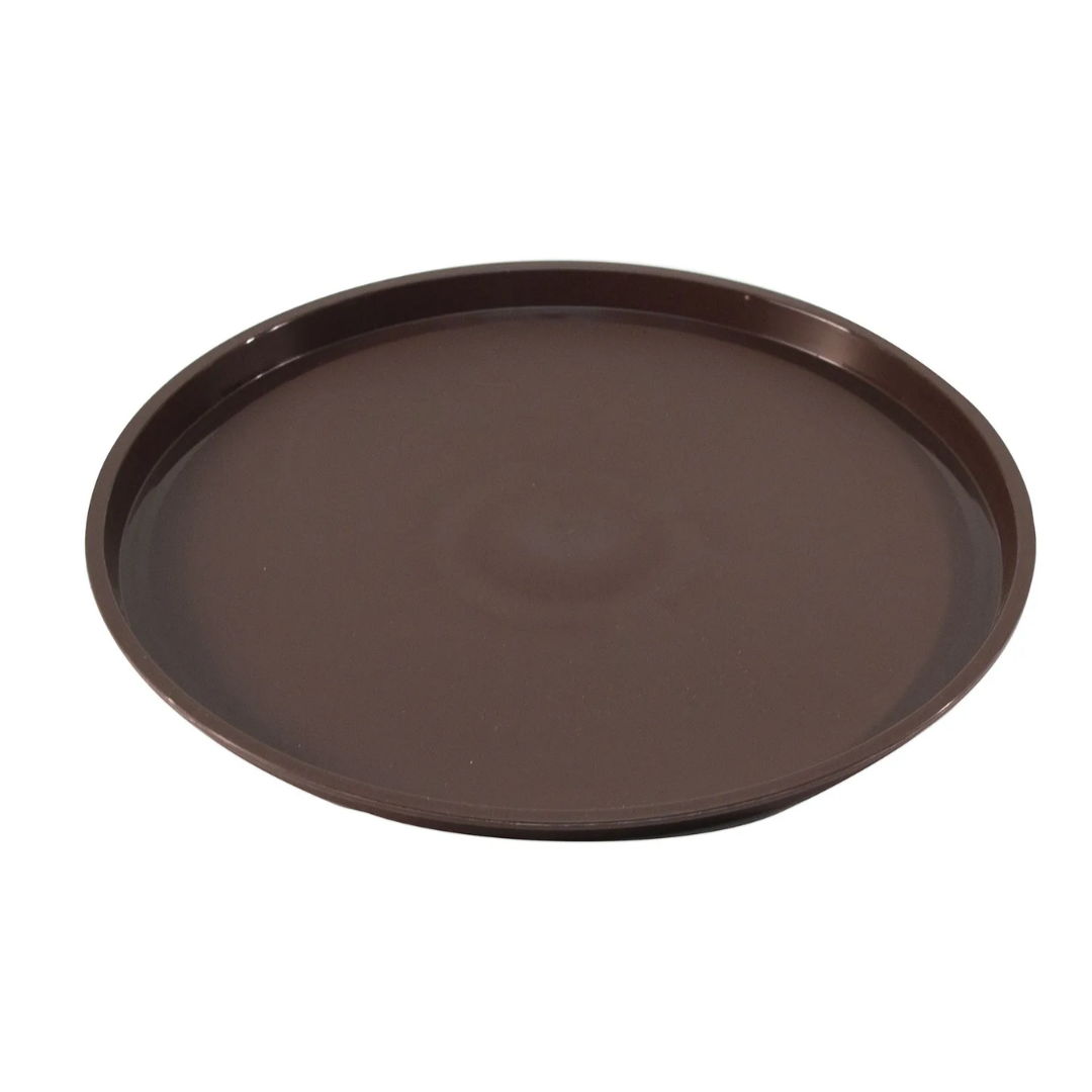 Brown round tray on a white background