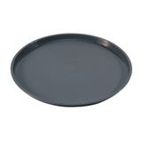 Dark gray round tray on a white background