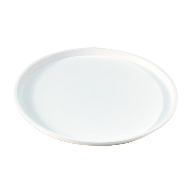 White ceramic plate on a white background