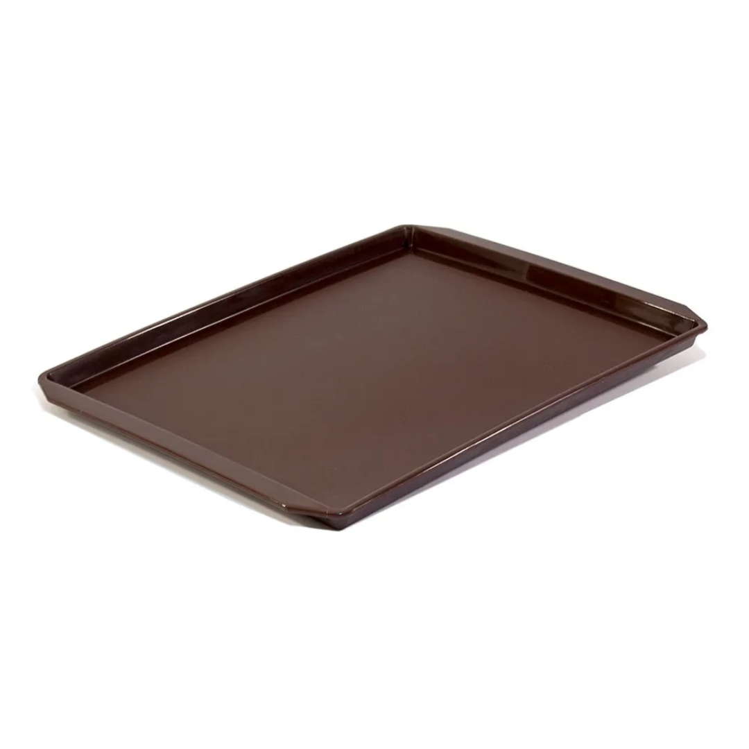 Brown baking tray on a white background