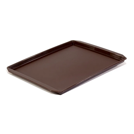 Brown baking tray on a white background