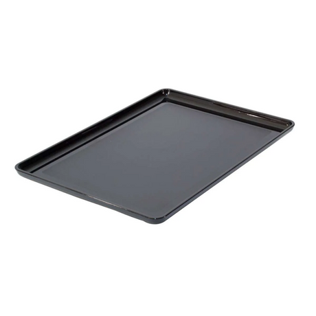 Black tray on a white background