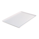 White rectangular tray on a white background