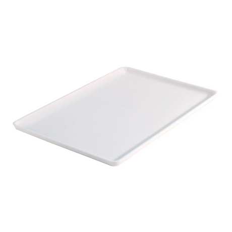 White rectangular tray on a white background