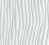 A close-up of a white textured fabric with vertical wavy stitched ridges.