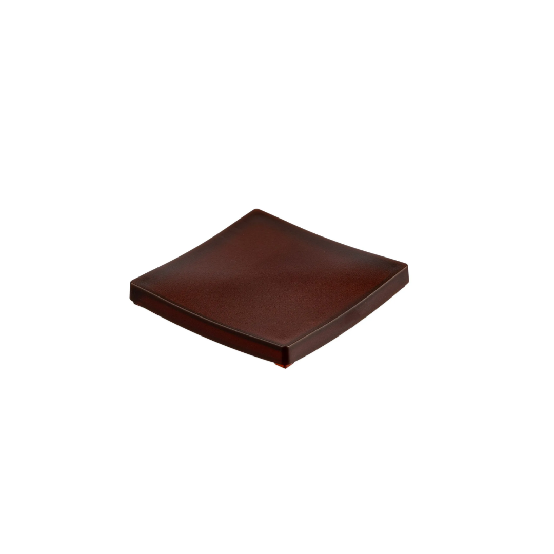 Brown soap dish on a white background