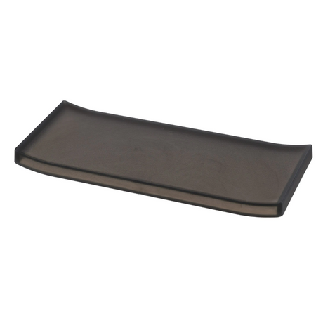 large amenity tray in dark gray.