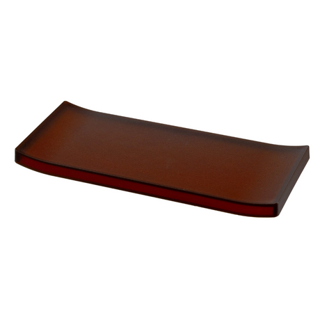 large amenity tray in dark orange