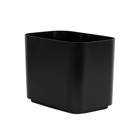 Black rectangular planter on a white background