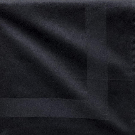 Pictured: Square black napkin with a satin band acting as a border in the middle. 