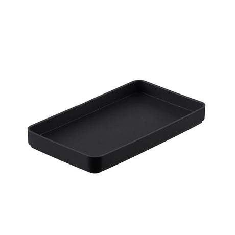 Pictured: Eco Contour Rectangular Amenity Tray in the shade "Black" against a white background.