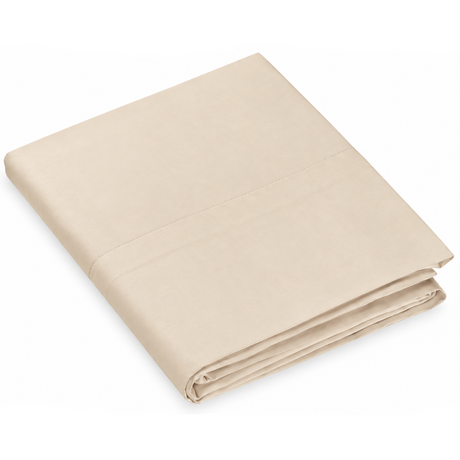 Pictured: The Millennium T-200 Pillowcase in the shade Bone neatly folded against a white background.