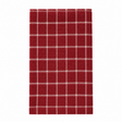Pictured: Folded red towel with white accents in a windowpane design against a white background. This towel is listed as "Brick/Putty".