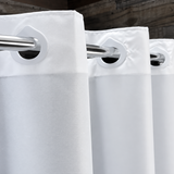 Pictured: Close-up shot of the Hang2It Nylon Shower Curtain, highlighting the hookless feature of the curtains.