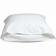 Pictured: Shot of the side of the pillow against a white background. You can see  envelope style closure in this photo.