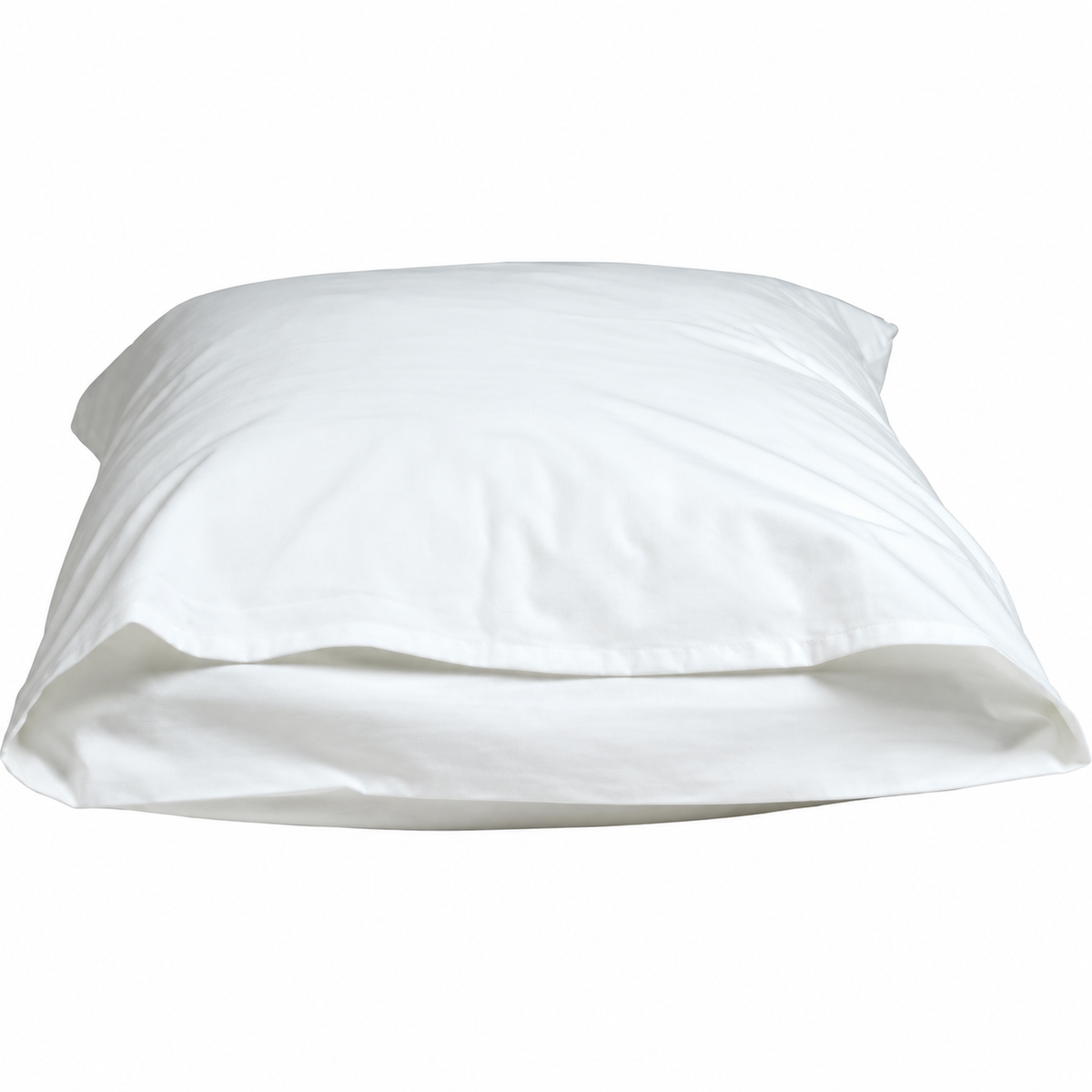 Pictured: Shot of the side of the pillow against a white background. You can see  envelope style closure in this photo.