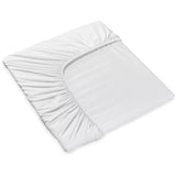 Pictured: The Millennium T-200 Fitted Sheet neatly folded against a white background.