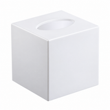 Pictured: White Oasis Spa Boutique Tissue Cove Box against a white background. There is nothing inside of the box for this picture.