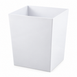 Pictured: White Oasis Spa Rectangular Wastebasket against a white background.
