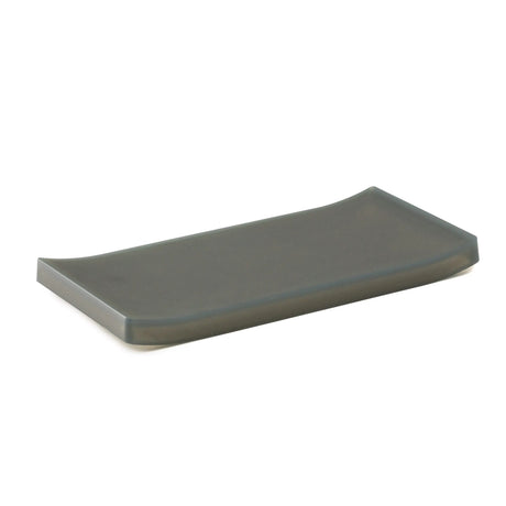 Pictured: Cloudy rectangular tray sitting against a white background. This tray is in the shade Smoke.