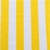 Pictured: Close up of the Yellow Oxford Cabana Stripe Pool Towel